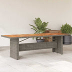 Mesa de jardín superficie madera acacia ratán gris 190x80x75cm