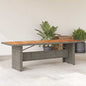 Mesa de jardín superficie madera acacia ratán gris 190x80x75cm