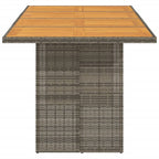 Mesa de jardín superficie madera acacia ratán gris 190x80x75cm