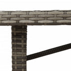 Mesa de jardín superficie madera acacia ratán gris 190x80x75cm