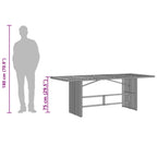 Mesa de jardín superficie madera acacia ratán gris 190x80x75cm