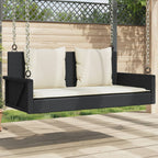 Banco columpio con cojines gris 119x56x48 cm ratán sintético