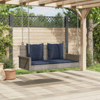 Banco columpio con cojines gris 119x56x48 cm ratán sintético
