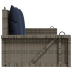 Banco columpio con cojines gris 119x56x48 cm ratán sintético