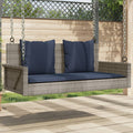 Banco columpio con cojines gris 119x56x48 cm ratán sintético