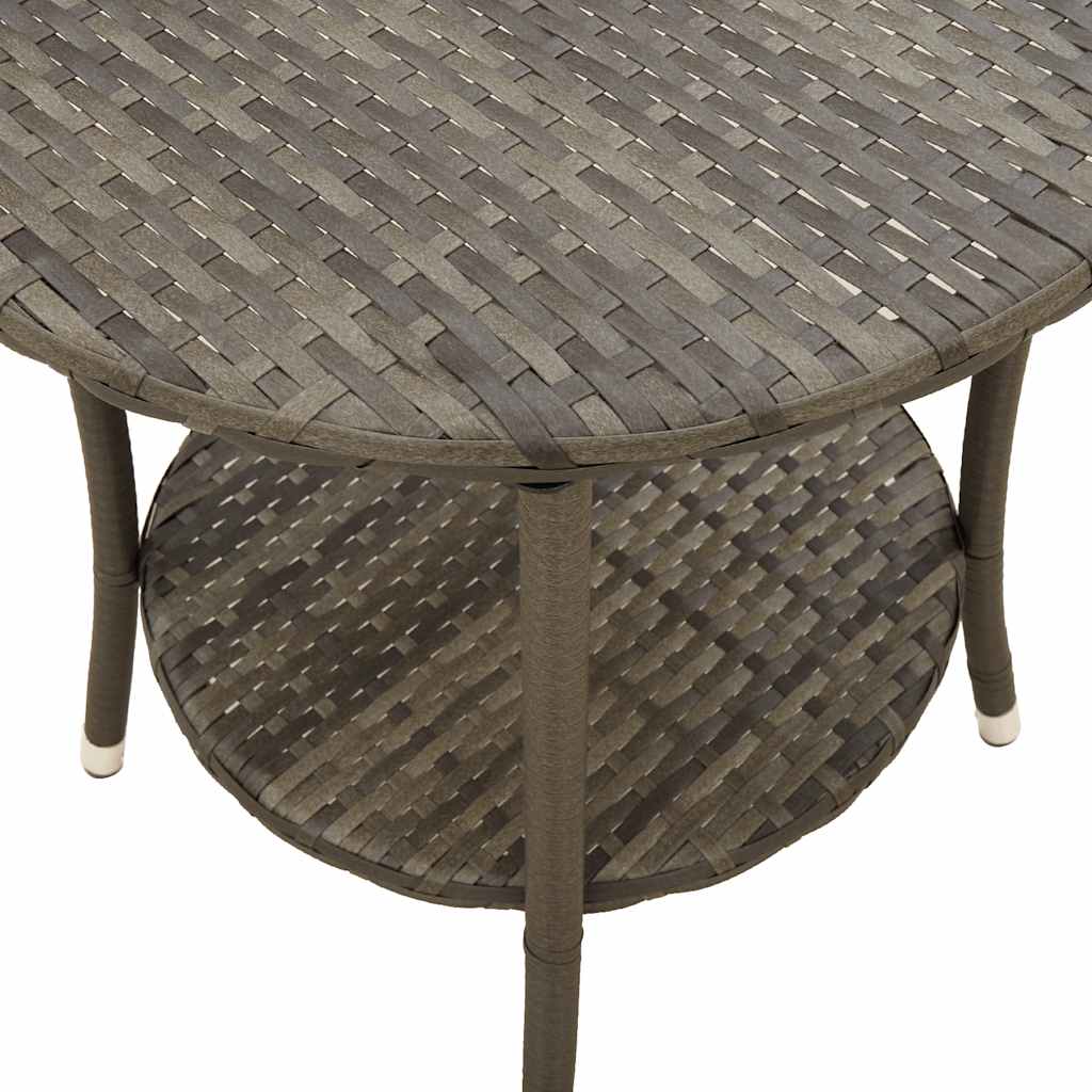 Sillas de jardín reclinables (2 unidades, con mesa), ratán sintético gris