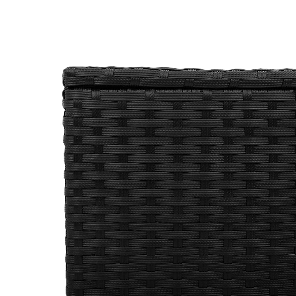 Mesa de jardín con tablero de cristal, ratán sintético, color negro, 55 x 55 x 37 cm
