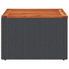 Mesa de jardín negra 55x55x37 cm ratán sintético y madera de acacia