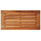 Mesa auxiliar de jardín con tablero de madera, color negro, 58 x 27,5 x 55 cm, ratán sintético