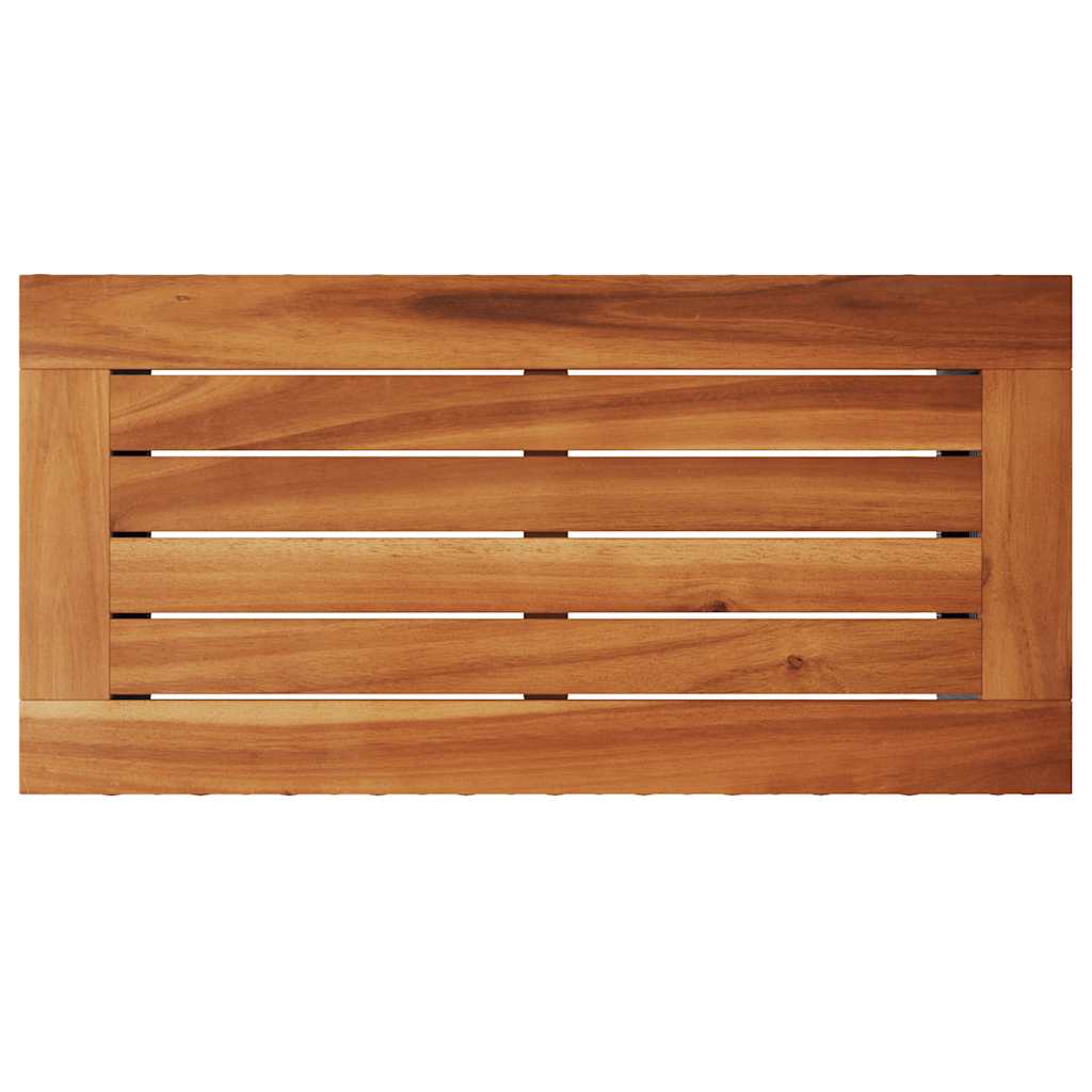 Mesa auxiliar de jardín con tablero de madera, color negro, 58 x 27,5 x 55 cm, ratán sintético