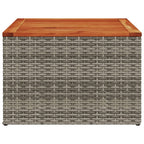 Mesa de jardín de madera de acacia y ratán PE gris 55x55x37 cm