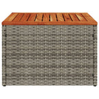 Mesa de jardín de madera de acacia y ratán PE gris 55x55x37 cm