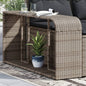 2-piece beige synthetic rattan storage shelves