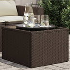Mesa de jardín ratán PE beige y madera de acacia 190x90x75 cm