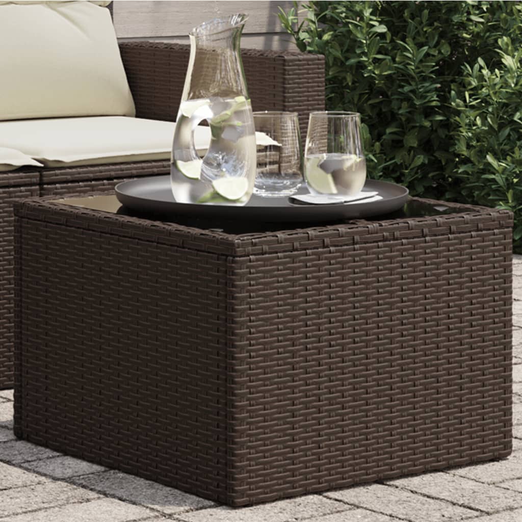 Mesa de jardín ratán PE beige y madera de acacia 190x90x75 cm