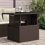 Mesa de jardín ratán PE y madera acacia gris 110x110x71 cm