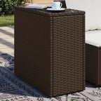 Mesa auxiliar jardín tapa madera ratán PE beige 100x40x75 cm