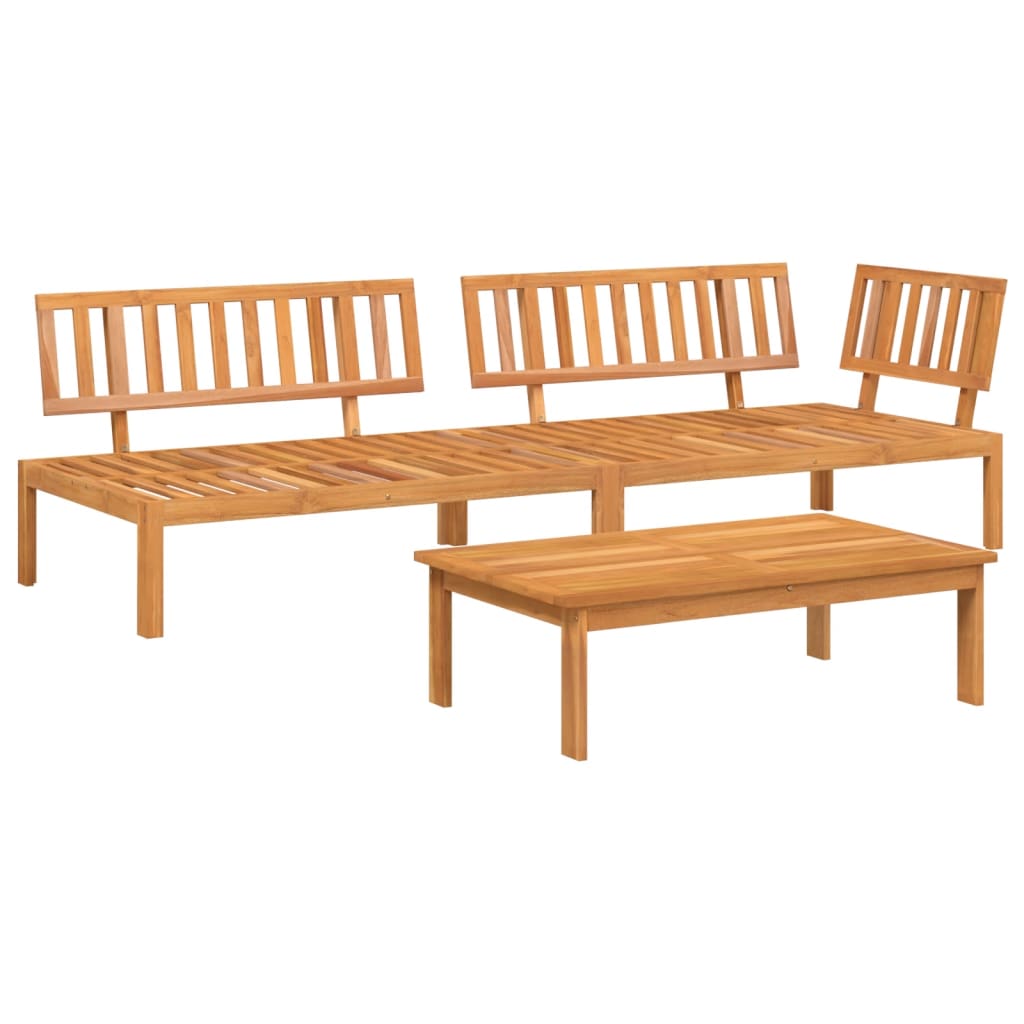 Set de sofás de palets de jardín 3 pzas madera maciza de acacia