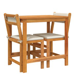 Juego de balcón con cojines 3 piezas madera maciza de acacia