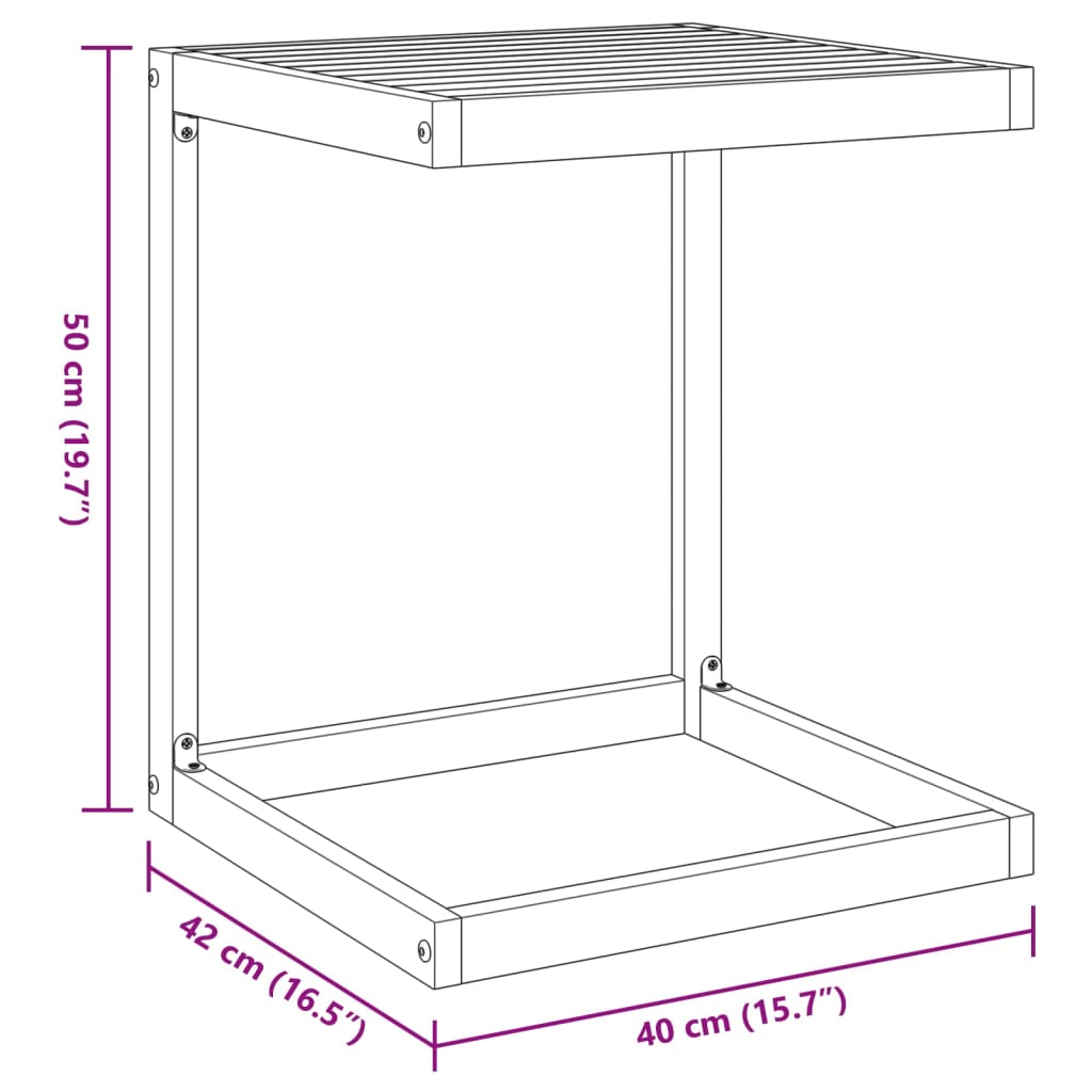 C-shaped table solid acacia wood 42x40x50 cm