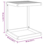 C-shaped table solid acacia wood 42x40x50 cm