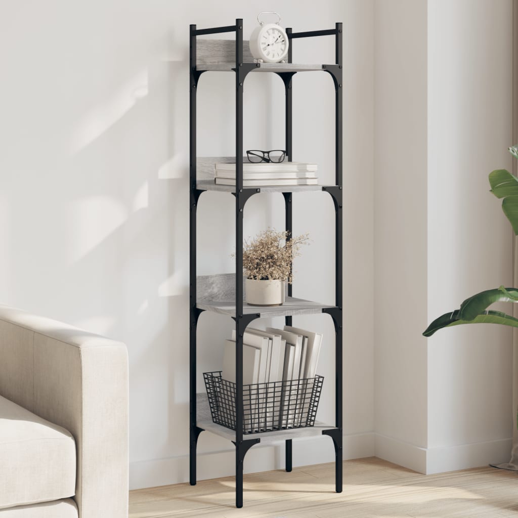 Estantería de madera ingeniería gris Sonoma 155,5x24x166,5 cm