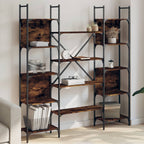 Estantería de madera ingeniería gris Sonoma 155,5x24x166,5 cm