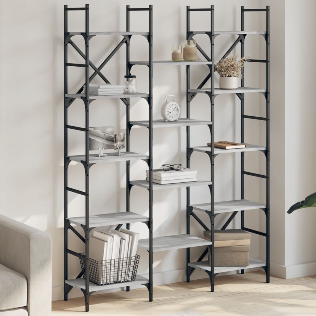 Estantería de madera ingeniería gris Sonoma 155,5x24x166,5 cm