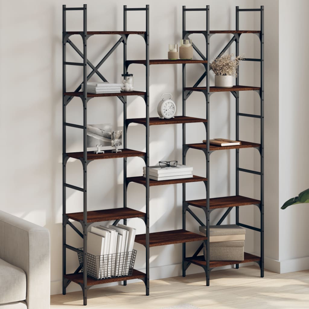 Estantería de madera ingeniería gris Sonoma 155,5x24x166,5 cm