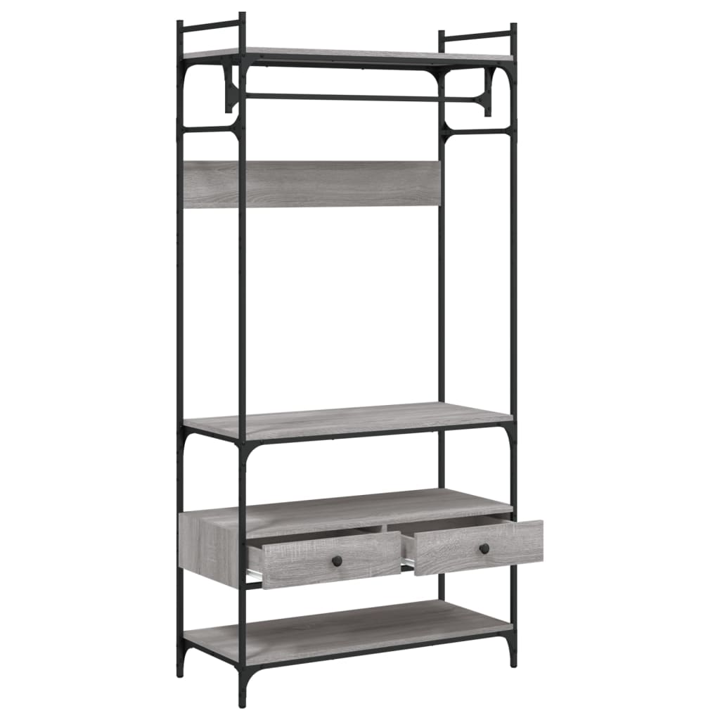 Armario cajones madera ingeniería gris Sonoma 89x39x184,5 cm