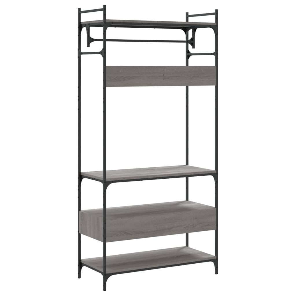 Armario cajones madera ingeniería gris Sonoma 89x39x184,5 cm