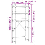 Estantería lavadora madera ingeniería gris Sonoma 67x25x163 cm