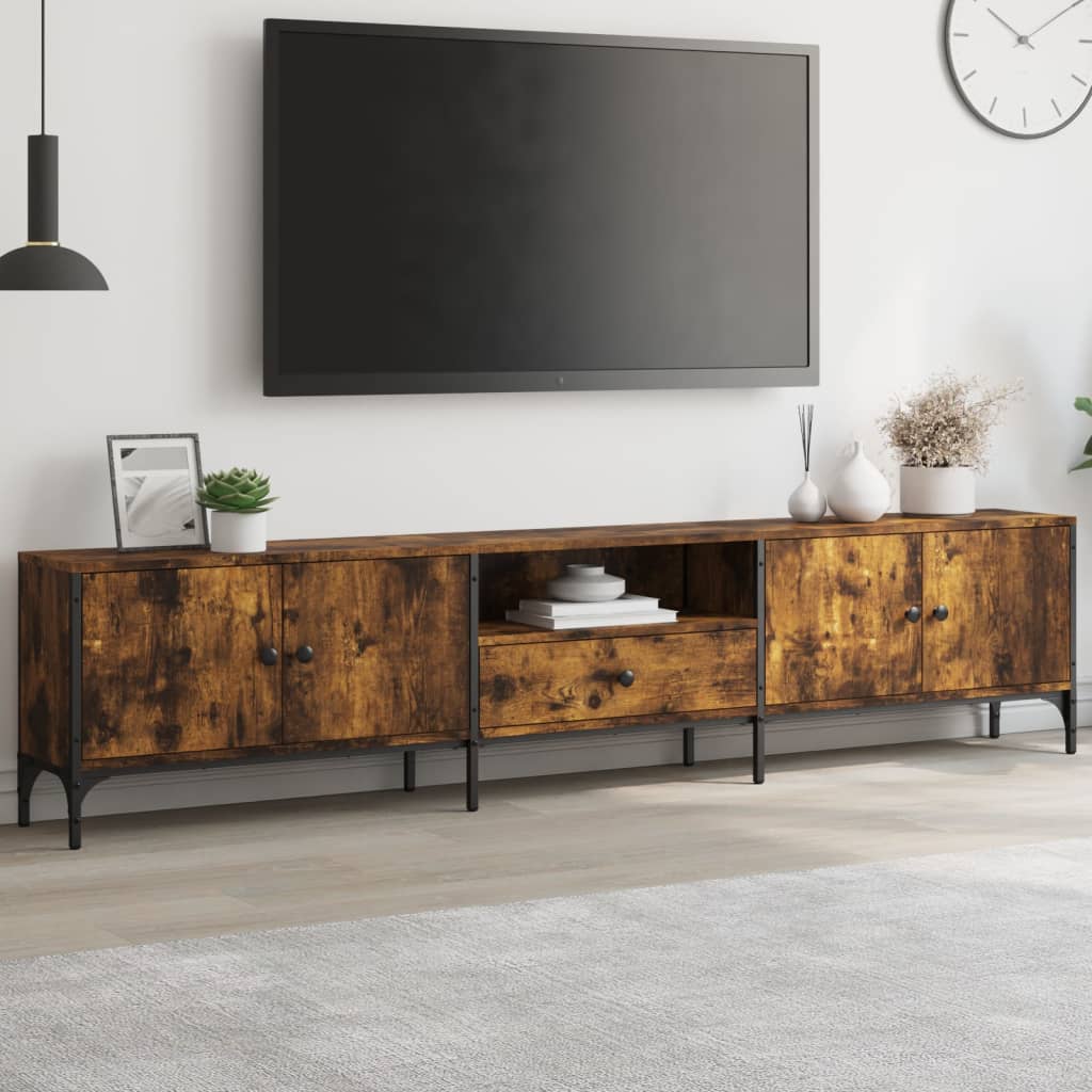 Móvel de TV gaveta madeira de engenharia cinzento Sonoma 200x25x44 cm