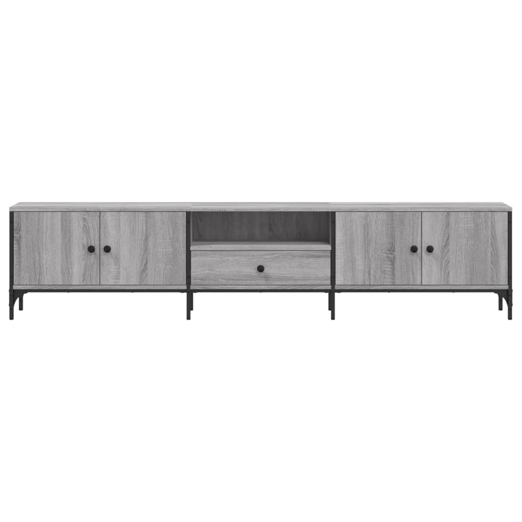 Mueble de TV cajón madera ingeniería gris Sonoma 200x25x44 cm