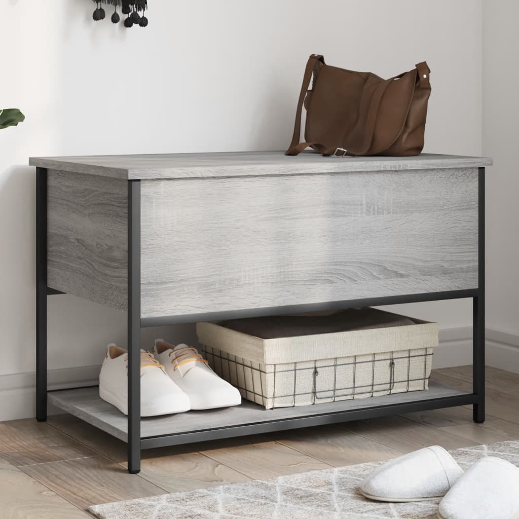 Banco almacenaje madera de ingeniería madera vieja 102x42x45 cm