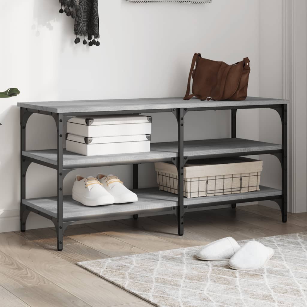 Zapatero con cajón abatible gris Sonoma 82x32x56 cm