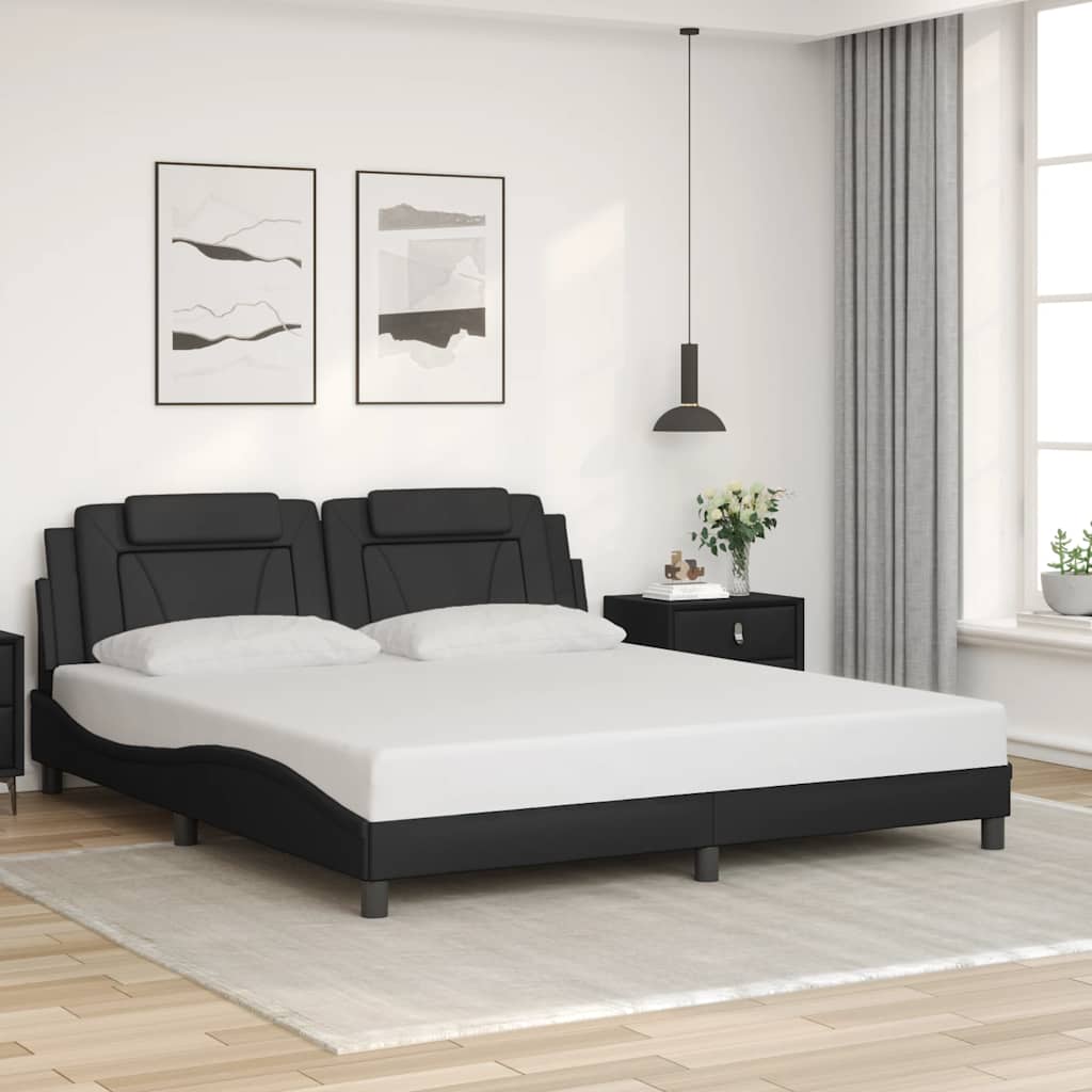 Cama con cabecero madera de ingeniería blanca 90x190 cm