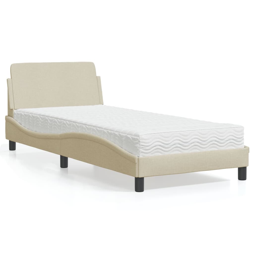 Cama con colchón azul terciopelo 120x200 cm