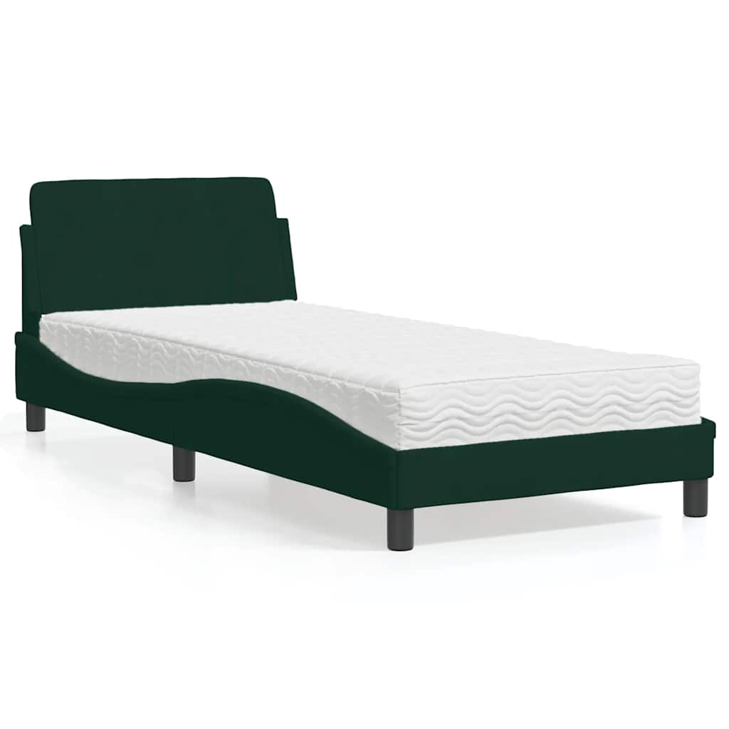 Cama con colchón azul terciopelo 120x200 cm