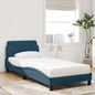 Cama con colchón azul terciopelo 120x200 cm