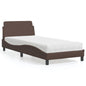 Cama con colchón de tela color crema 180x200 cm