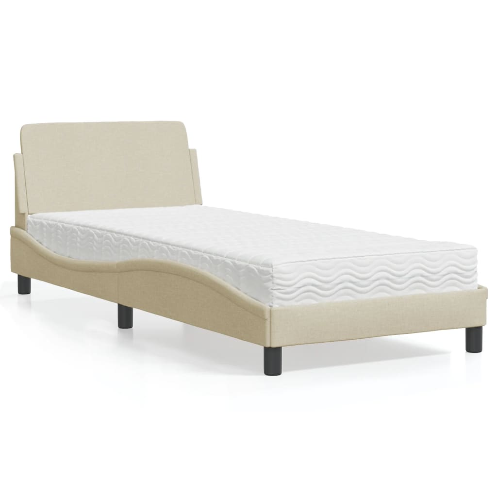 Cama con colchón azul terciopelo 120x200 cm