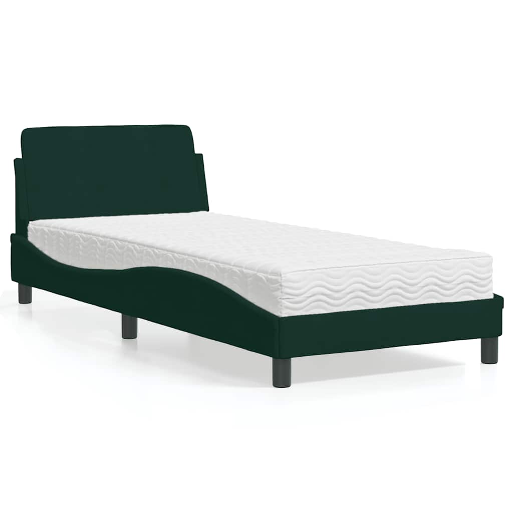 Cama con colchón azul terciopelo 120x200 cm
