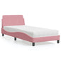 Cama com colchão de tecido cor creme 180x200 cm