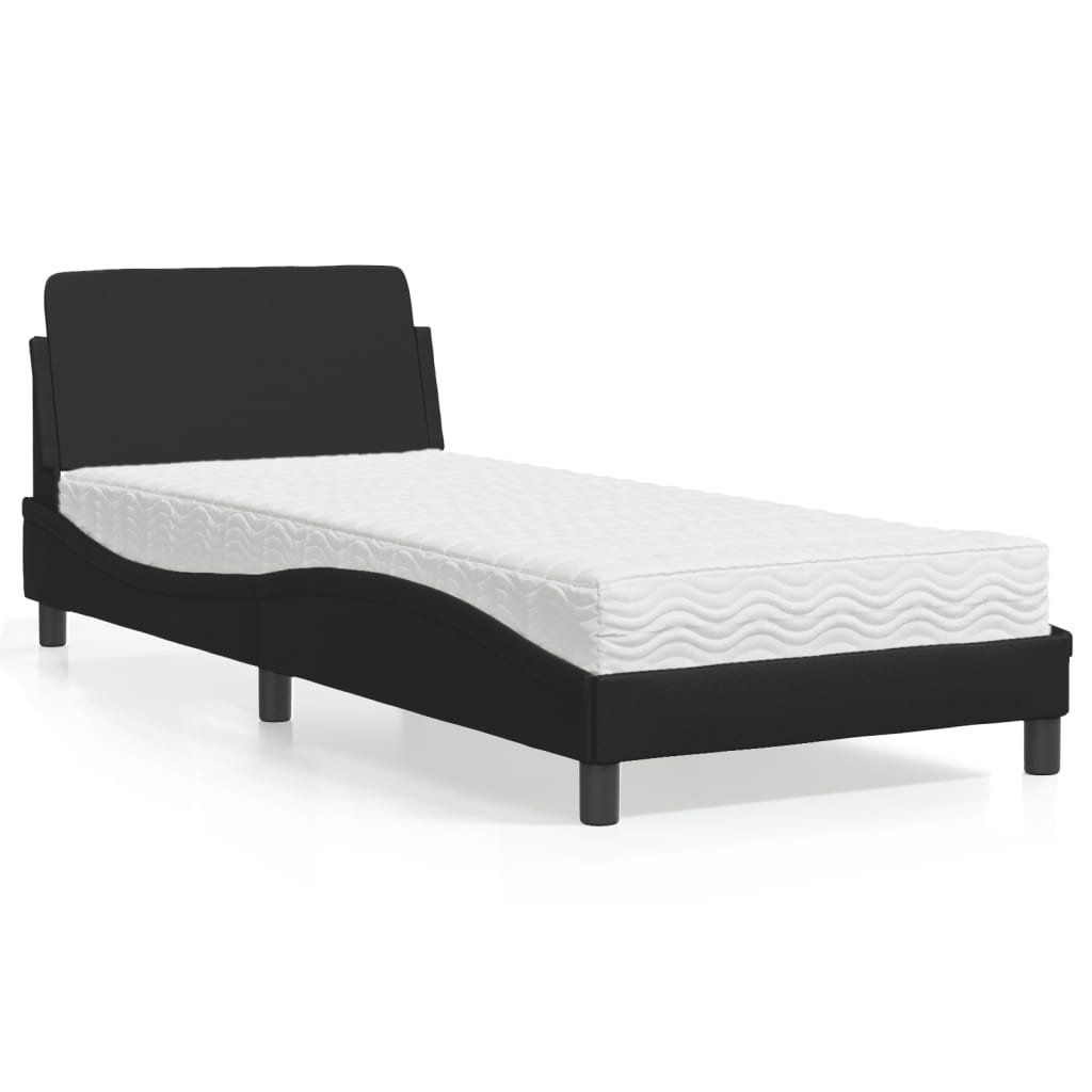 Cama con colchón de tela color crema 180x200 cm