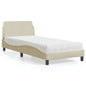 Cama con colchón de tela color crema 180x200 cm