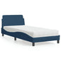 Cama con colchón de tela color crema 180x200 cm