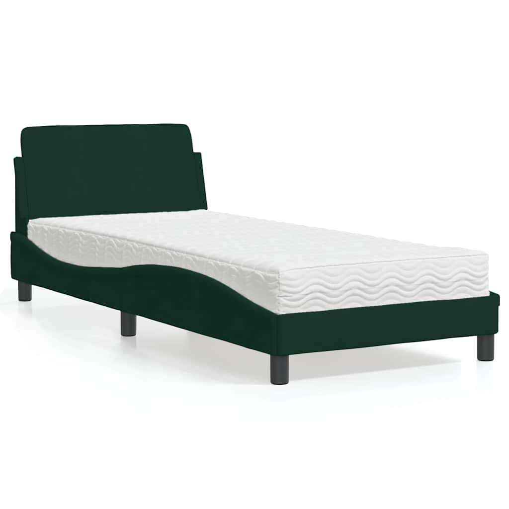 Cama con colchón de tela color crema 180x200 cm