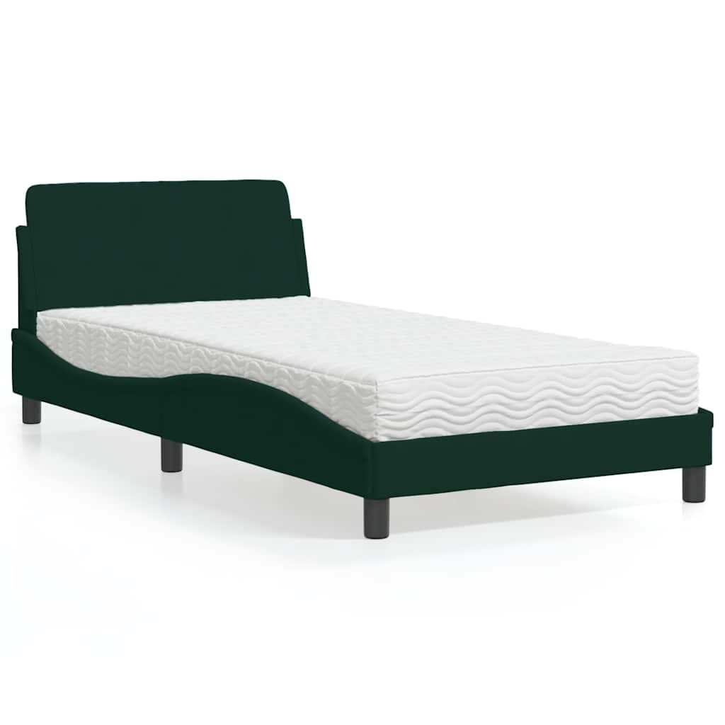 Cama con colchón azul terciopelo 120x200 cm