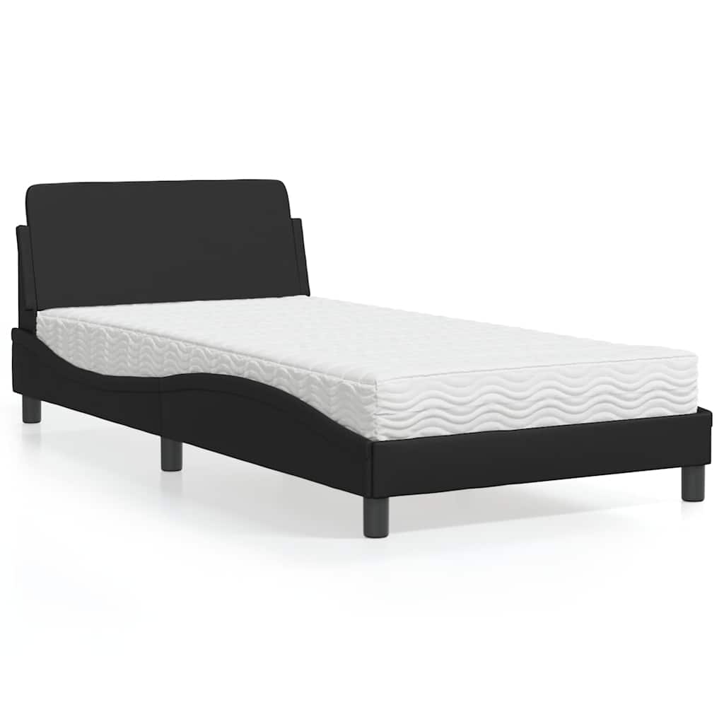 Cama con colchón de tela color crema 180x200 cm